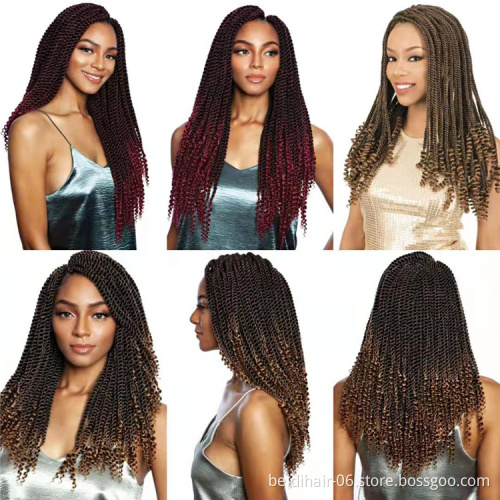 Pre-twisted Soft Coily ends Senegal Twist Crochet Braids Curly